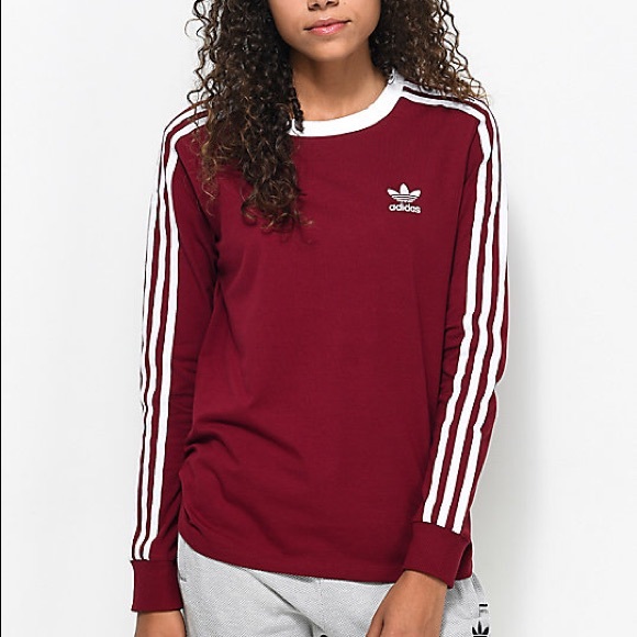 adidas maroon top womens